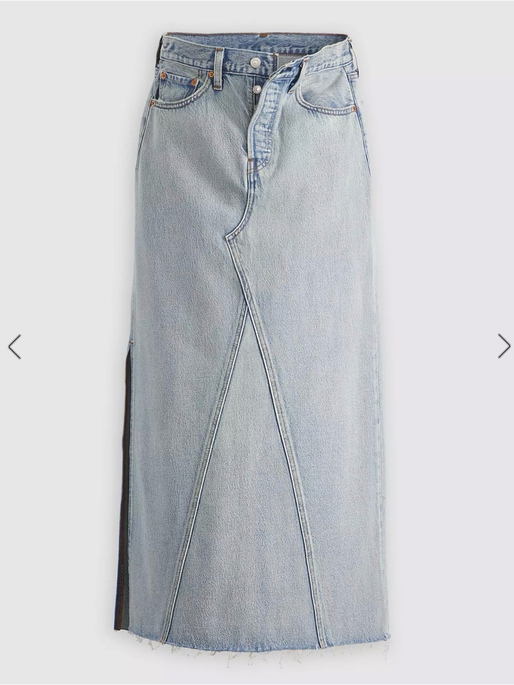 Levi's Light Blue Denim Skirt with Patch Logo - Picture 12 of 13